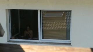 Neighbor Teenie witness jack showcase and make candid views(zoomed)