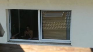 Neighbor Teenie witness jack showcase and make candid views(zoomed)