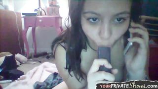 Ultra-Cute euroteen fucktoys her vulva with fake penis