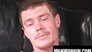 Raunchy dude drains off solo and pops all over himself