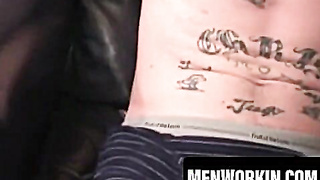 Raunchy dude drains off solo and pops all over himself