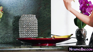 NYMPHOBAE - Tossing salad lezbos pleasuring pussies with gobbles food and fucktoys