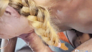 Beauty with glasses absorbs man meat like a sex industry star