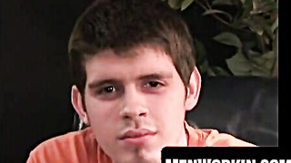 Amateur fellow disrobes down and strokes rigid to porno