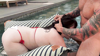 Sucky-sucky & Donk Gobbling in the Pool - PLUMPER Gets Monstrous Ass Slurped - Paige Steele, Steve Rickz