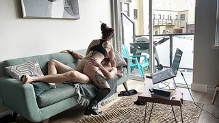 Chill Sunday Sofa Deep throating and Fuckin' - Olivia