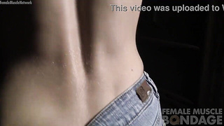 Blondie Muscle Milf Gets Sensed While Roped in the Basement