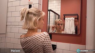 A Torrid Douche Leads Pointy Towheaded Helen To The Room With Her Bf For A Blow-job And A Gonzo Pummeling Conclude With A Facial cumshot - Helen E
