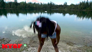 MY GIRLFRIEND - Hazel Grace Plays With Her Cooter In A Car, Then Rails Sean Lawless' Man meat In Nature