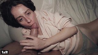 reaching stiff and jiggling climax inhaling a gigantic white bone