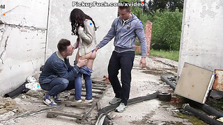 Adventurous woman heads for real wild outdoor hook-up gig two