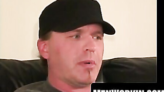 Pierced amateur thumbs his rump while milking enormous dinky