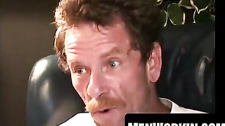 Manmeat choker smacks wooly man rod till jizz shoots far