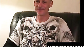 Wooly amateur taunts his sausage and shoots fat jism geysers