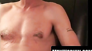 Wooly amateur taunts his sausage and shoots fat jism geysers