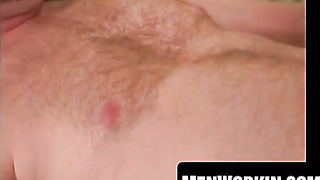 Fur covered guy milks his gigantic trunk and pops hefty explosions