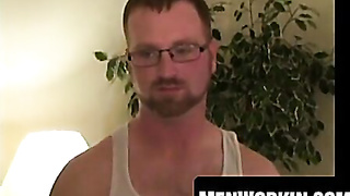 Fur covered guy milks his gigantic trunk and pops hefty explosions