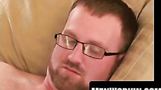 Fur covered guy milks his gigantic trunk and pops hefty explosions