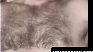 Kinky senior bastard tugs his unshaved schlong solo