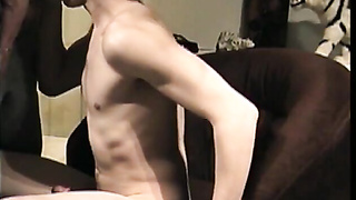 Young hetero bombshell shrieks as producer inhales him slow