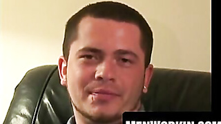 Wooly twink leisurely disrobes nude for a solo wank sesh