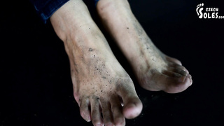 Grubby soles from shoeless ambling (POINT OF VIEW filthy soles, sloppy naked soles, sole queen, killer feet toes)