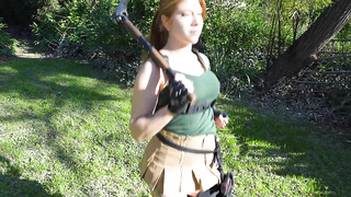Lara Croft costume play packed with spunk internal cumshot - coraljade