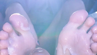 Feetjob/Sockjob Jizz flow Compilation #three - Ava Brooke
