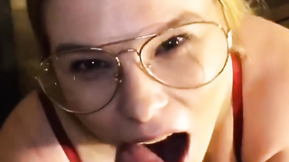 Gf fellate mega-slut gets a gigantic stream on her face
