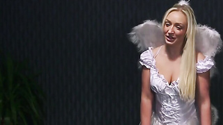 Costumed female domination gals gang deepthroating bigcock