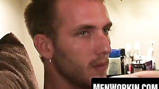 Tatted wooly amateur wanks his pipe rock-hard and spunks