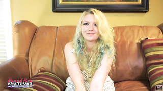 Diminutive Towheaded Chelsie R Gets Plowed And Tongues A Meaty Jizz Shot!