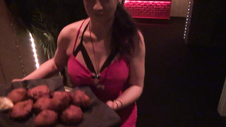 Small Ducth teenie have a Fetish for Jizz on Dutch fav food Fresh years eve Mass ejaculation cumdump