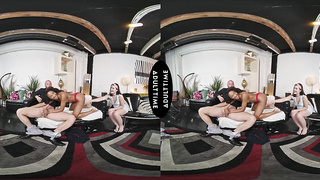 UP CLOSE VR - Hotwife Lesbo Olivia Jay Observes Gf Dharma Jones Get Laid By Strung up Boy - POINT OF VIEW