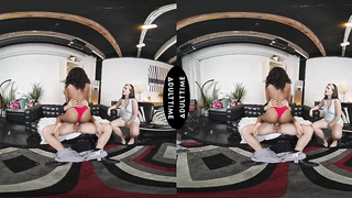 UP CLOSE VR - Hotwife Lesbo Olivia Jay Observes Gf Dharma Jones Get Laid By Strung up Boy - POINT OF VIEW