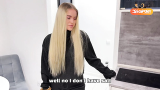 The neighbor came for salt, but it all concluded in boinking!