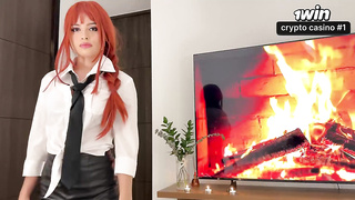 My acquaintance in her Makima costume play prizes me with her fat mammories