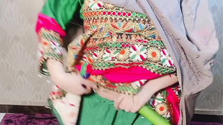 Mischievous pathan nymph with hefty rump.shoving a cucumber inwards her caboose and vag