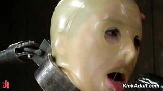 Extraordinary Spandex Fuckslut Inflated And Plumbed