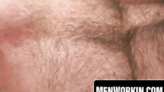 Aged amateur with mustache strokes will-less prick and pops