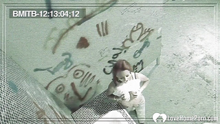 Ginger-haired gets shafted in a graffitied douche