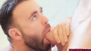 Sean lends his hard-on to obey Ethans slick fuck hole