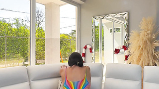 Scorching Latina surprises her bf and leaves him speechless Thalía Restrepo-Felipo Romero