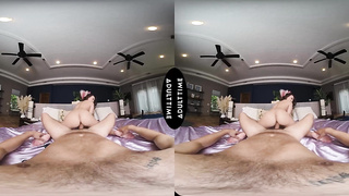 UP CLOSE VR - Hotwife Stud Wants To See You Penetrate His Gf Kimmy Kimm On Livestream - POINT OF VIEW
