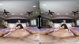 UP CLOSE VR - Hotwife Stud Wants To See You Penetrate His Gf Kimmy Kimm On Livestream - POINT OF VIEW