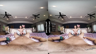 UP CLOSE VR - Hotwife Stud Wants To See You Penetrate His Gf Kimmy Kimm On Livestream - POINT OF VIEW