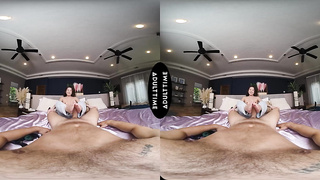 UP CLOSE VR - Hotwife Stud Wants To See You Penetrate His Gf Kimmy Kimm On Livestream - POINT OF VIEW