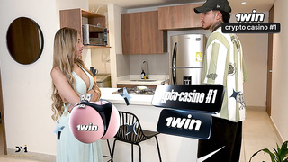 Crazy blond pays pizza delivery stud with her cunny - Danner Mendez & Ambar Prada