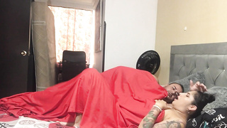 My warm mate milks her vag in front of my hubby, inciting him to plow.