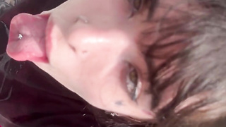 Alt damsel gives a spitty suck off and guzzles- Silk Shadows